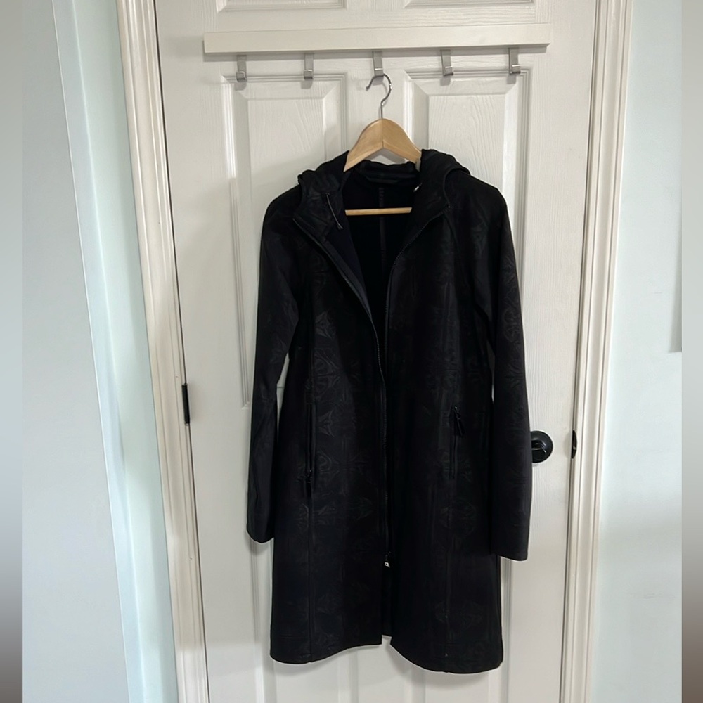 lululemon athletica Black Hooded Longline Trench Coat